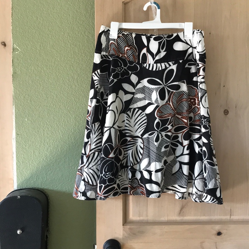 Linen Blend A-Line Skirt